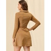 image:imageAllegra K Womens Faux Suede Dress Western Long Sleeve Fall ALine Mini Dresses Cowgirl OutfitCamel