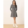 image:imageAllegra K Womens Faux Suede Dress Western Long Sleeve Fall ALine Mini Dresses Cowgirl OutfitDark Gray