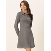 image:imageAllegra K Womens Faux Suede Dress Western Long Sleeve Fall ALine Mini Dresses Cowgirl OutfitDark Gray