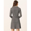 image:imageAllegra K Womens Faux Suede Dress Western Long Sleeve Fall ALine Mini Dresses Cowgirl OutfitDark Gray