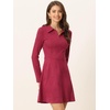 image:imageAllegra K Womens Faux Suede Dress Western Long Sleeve Fall ALine Mini Dresses Cowgirl OutfitDark Red