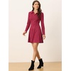 image:imageAllegra K Womens Faux Suede Dress Western Long Sleeve Fall ALine Mini Dresses Cowgirl OutfitDark Red