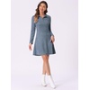 image:imageAllegra K Womens Faux Suede Dress Western Long Sleeve Fall ALine Mini Dresses Cowgirl OutfitGray Blue