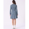 image:imageAllegra K Womens Faux Suede Dress Western Long Sleeve Fall ALine Mini Dresses Cowgirl OutfitGray Blue