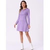 image:imageAllegra K Womens Faux Suede Dress Western Long Sleeve Fall ALine Mini Dresses Cowgirl OutfitPurple