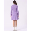 image:imageAllegra K Womens Faux Suede Dress Western Long Sleeve Fall ALine Mini Dresses Cowgirl OutfitPurple