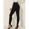 image:imageAllegra K Womens Faux Suede Leggings High Waist Casual Faux Leather PantsBlack