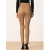 image:imageAllegra K Womens Faux Suede Leggings High Waist Casual Faux Leather PantsBrown