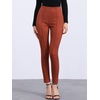 image:imageAllegra K Womens Faux Suede Leggings High Waist Casual Faux Leather PantsBrown Red