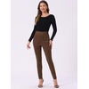 image:imageAllegra K Womens Faux Suede Leggings High Waist Casual Faux Leather PantsCoffee