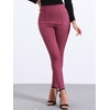 image:imageAllegra K Womens Faux Suede Leggings High Waist Casual Faux Leather PantsDark Red