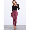 image:imageAllegra K Womens Faux Suede Leggings High Waist Casual Faux Leather PantsDark Red