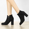 image:imageAllegra K Womens Ruffle Ankle Boots Block HeelBlack