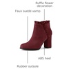 image:imageAllegra K Womens Ruffle Ankle Boots Block HeelBurgundy