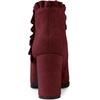 image:imageAllegra K Womens Ruffle Ankle Boots Block HeelBurgundy