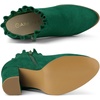 image:imageAllegra K Womens Ruffle Ankle Boots Block HeelDark Green