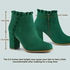 image:imageAllegra K Womens Ruffle Ankle Boots Block HeelDark Green