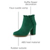 image:imageAllegra K Womens Ruffle Ankle Boots Block HeelDark Green