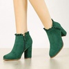 image:imageAllegra K Womens Ruffle Ankle Boots Block HeelDark Green