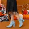 image:imageAllegra K Womens Ruffle Ankle Boots Block HeelSky Blue