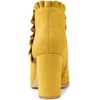 image:imageAllegra K Womens Ruffle Ankle Boots Block HeelYellow