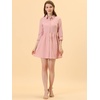 image:imageAllegra K Womens Shirt Dress Button Down 34 Sleeve Mini ShirtdressesPink