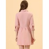 image:imageAllegra K Womens Shirt Dress Button Down 34 Sleeve Mini ShirtdressesPink