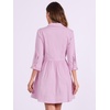 image:imageAllegra K Womens Shirt Dress Button Down 34 Sleeve Mini ShirtdressesPink Purple