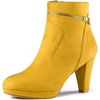 image:imageAllegra K Women Faux Suede Round Toe Ankle Mid Heel Block Heel BootsYellow