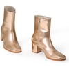 image:imageAllegra K Women Metallic Square Toe Chunky Heel Gogo Ankle BootsRose Gold