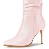 image:imageAllegra K Women Slouched Stiletto Heels Pointed Toe Ankle BootBling Pink