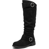image:imageAllegra K Women Soft Cushioned NonSlip Flat No Heel Knee High BootsBlack