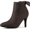 image:imageAllegra K Women Suede Pointed Toe Stiletto Heel Side Zip Ankle BootsCoffee