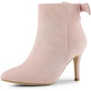 image:imageAllegra K Women Suede Pointed Toe Stiletto Heel Side Zip Ankle BootsDustpink