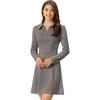 image:imageAllegra K Womens Faux Suede Dress Western Long Sleeve Fall ALine Mini Dresses Cowgirl OutfitDark Gray