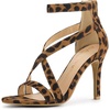 image:imageAllegra K Womens Stiletto Heel Ankle Strap SandalsLeopard
