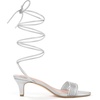 image:imageAllegra K Women Faux Leather Strappy Lace Up Open Toe Kitten Heels SandalSilver