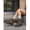 image:imageAllegra K Lace Up Flat Heels Ankle Combat Boots for WomenGrey