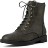image:imageAllegra K Lace Up Flat Heels Ankle Combat Boots for WomenGrey