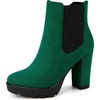 image:imageAllegra K Womens Chunky Heels Platform Chelsea BootsGreen