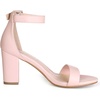image:imageAllegra K Women Solid Open Toe Buckle Block Heel Ankle Strap SandalsLight Pink