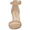 image:imageAllegra K Women Solid Open Toe Buckle Block Heel Ankle Strap SandalsNude