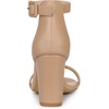 image:imageAllegra K Women Solid Open Toe Buckle Block Heel Ankle Strap SandalsNude