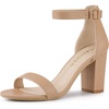 image:imageAllegra K Women Solid Open Toe Buckle Block Heel Ankle Strap SandalsNude