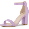 image:imageAllegra K Women Solid Open Toe Buckle Block Heel Ankle Strap SandalsPurple