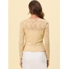 image:imageAllegra K Lace Shrug for Womens Tie Front Ruffle Formal Evening BoleroBeige