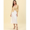 image:imageAllegra K Lace Shrug for Womens Tie Front Ruffle Formal Evening BoleroBeige