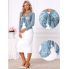 image:imageAllegra K Lace Shrug for Womens Tie Front Ruffle Formal Evening BoleroBlue