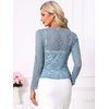 image:imageAllegra K Lace Shrug for Womens Tie Front Ruffle Formal Evening BoleroBlue