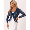 image:imageAllegra K Lace Shrug for Womens Tie Front Ruffle Formal Evening BoleroDark Blue